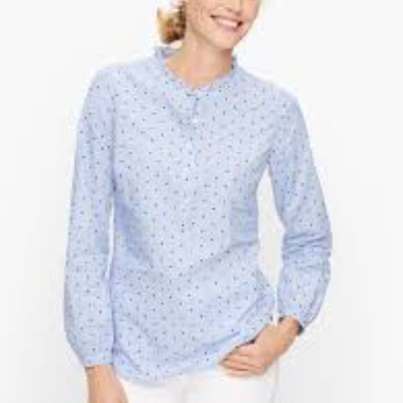 Talbots Cotton Feminine Popover-Dot Top Feminine Cottage Preppy Core Size: XL/P - Picture 12 of 12